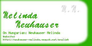 melinda neuhauser business card